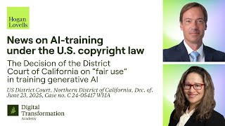 News on AI training under the U.S. copyright law | A cross-border discussion on fair use