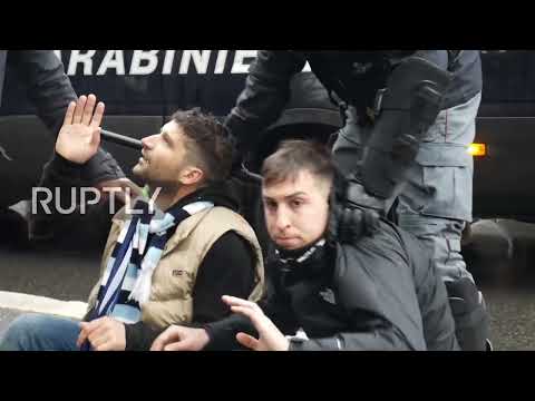 Italy  Lazio ultras clash with police before Coppa Italia Final in Rome
