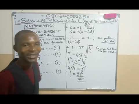 Changing subject of the formula#Math@joenewtononlineclass4235 #Youtubechannel