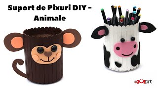 Suport de Creioane în Formă de Animale – Tutorial Ușor 