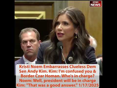 Kristi Noem Embarrasses Dem Sen Andy Kim; Sen Thune & Cramer look forward to voting for Kristi Neom