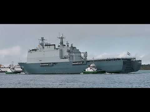 The Rotterdam Amphibious Assault Navy Ship from the Netherlands in Dublin this week.