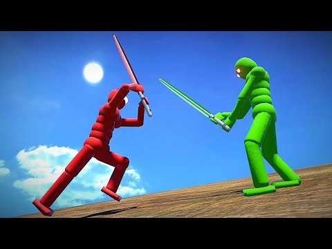 Ragdolls Fight with LIGHTSABERS - Overgrowth Mods Gameplay #2