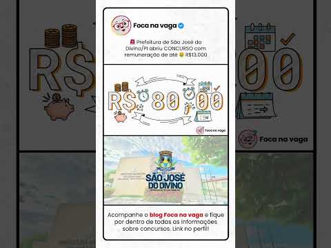PREFEITURA DE SÃO JOSÉ DO DIVINO/PI: EDITAL PUBLICADO!  #concursopúblico #aprovação