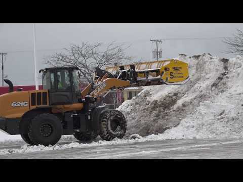 Arctic Snow and Ice plowing Lake Effect with 17HD Sectional Pusher
