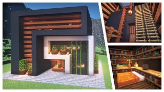 Minecraft: Stylish Moden House (How to Build: Relaxing Tutorial) #13
