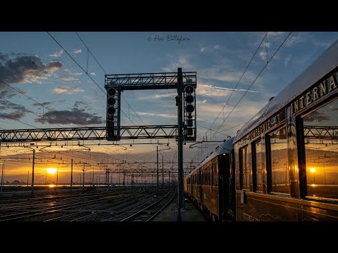 TRAMONTO ECCEZIONALE PER L'ORIENT EXPRESS E ALTRI TRENI A VENEZIA SANTA LUCIA
