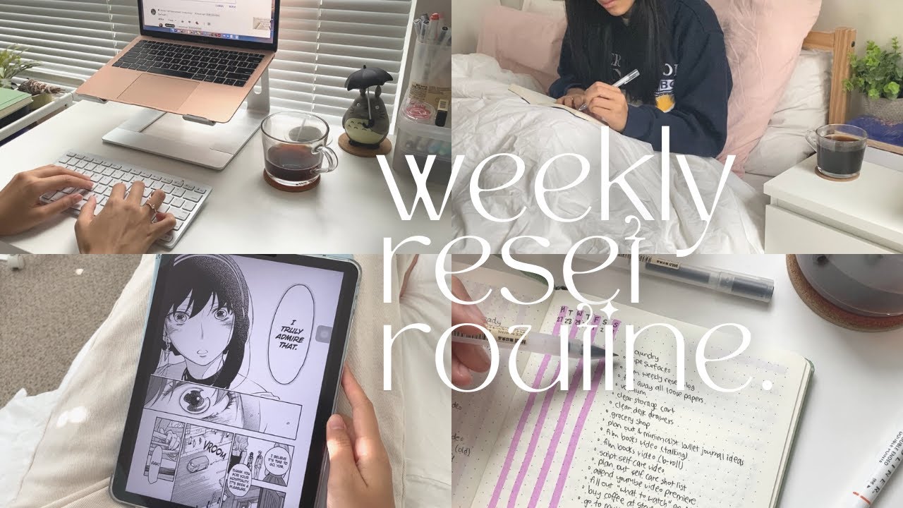 productive weekly reset routine: chores, journaling, work, anime, manga | catch up vlog!