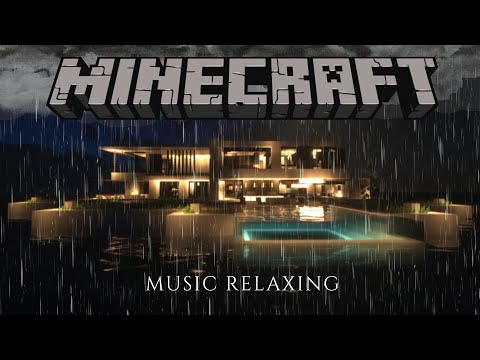 Lightly Mellow - MINECRAFT MUSIC | Lonely Villa Scene On Rainy Night, Great Music For You To Relax And Study