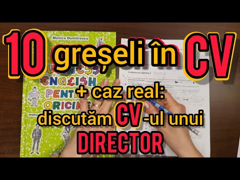 Lecţia # 287 📗 – Evită ‼️10 greşeli‼️ când îţi faci CV-ul 📃 + caz real: CV-ul unui director 👨‍💼💼