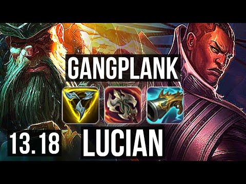 GANGPLANK vs LUCIAN (TOP) | 11/1/12, Quadra, 1000+ games, Legendary | KR Master | 13.18