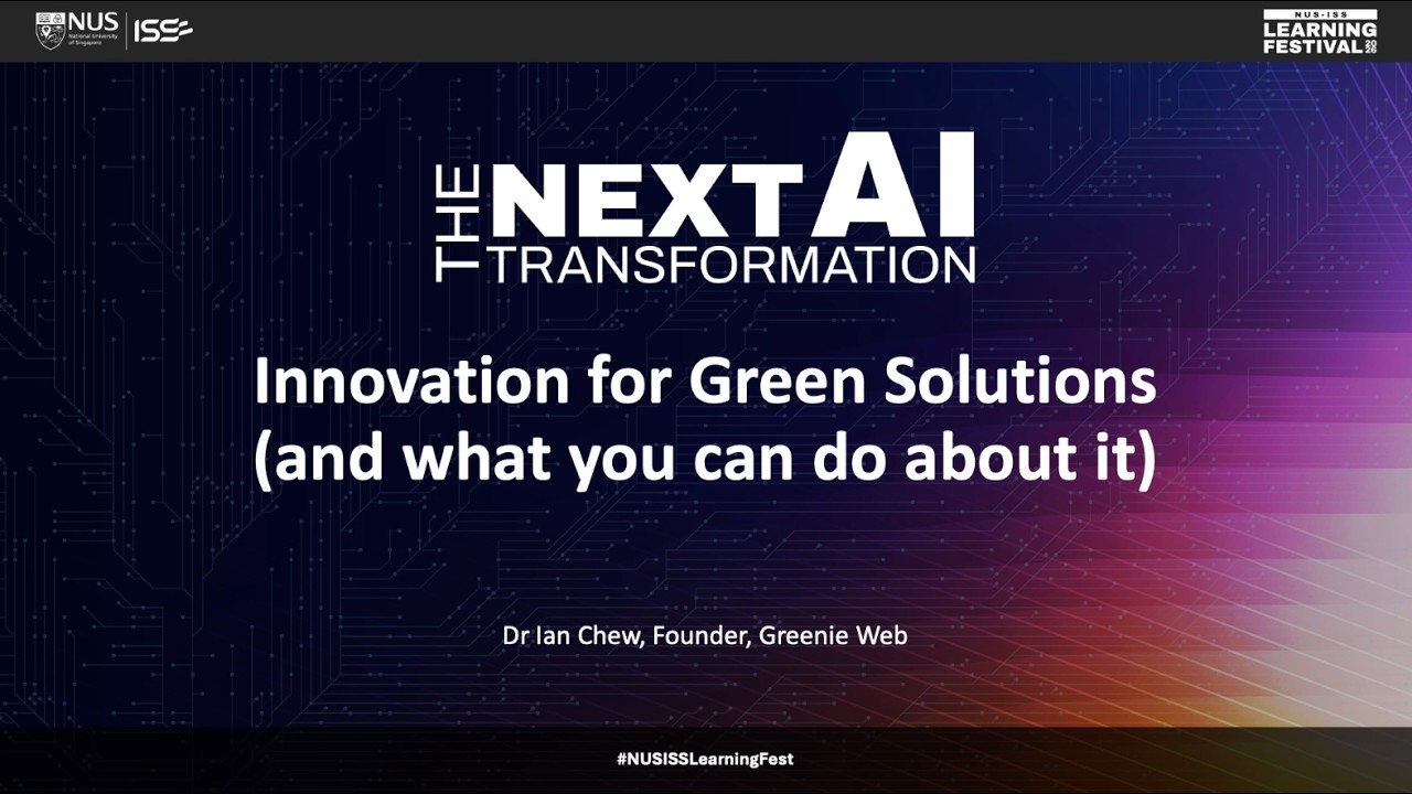 Innovation for Green Solutions (and what you can do about it)