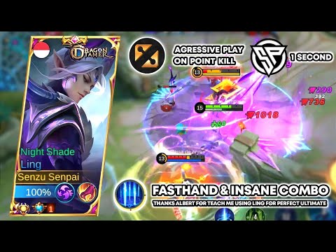 LING FASTHAND INSANE COMBO - Perfect Rotation & Ultimate 4 sword • Mobile Legends