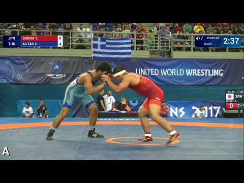 Qual. FS - 85 kg: O. AGTAS (TUR) df. T. SHIRAI (JPN) by VPO1, 4-1