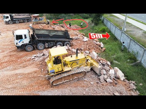 Ep124| Massive Go On Again! 98% Closed Project By Komatsu Dozers D65E Fit D61EX Operated With Dump..