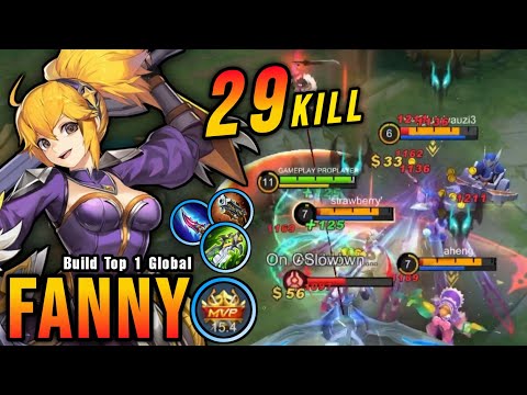 29 Kills!! Fanny The Killing Machine (NEW BUILD) - Build Top 1 Global Fanny ~ MLBB