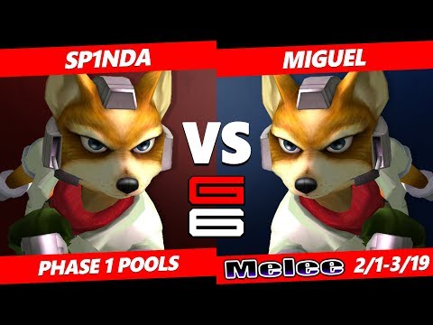 Genesis 6 SSBM - SP1NDA (Fox) VS Miguel (Fox) Smash Melee Pools