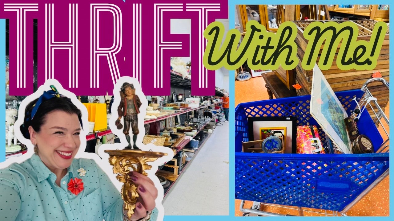Filled My Cart! Florentine Shelves, Danish Modern Candleholders  | THRIFT WITH ME | Reseller Vlog