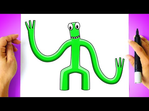 How to DRAW RAINBOW FRIENDS GREEN