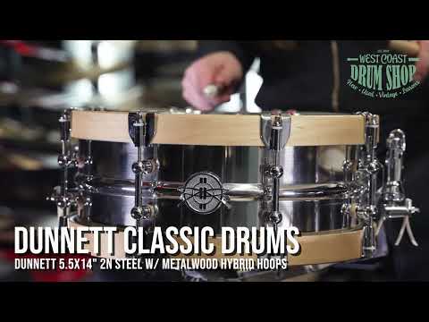 Dunnett 5.5x14" 2N Steel MetalWood Hybrid Hoop Snare