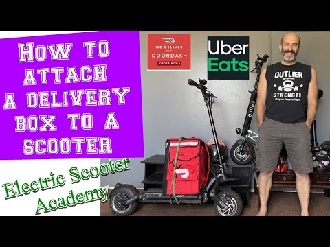 Part of a video titled HOW TO ATTACH THE DELIVERY BOX TO A SCOOTER - YouTube