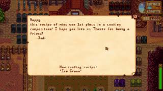 How to learn ICE CREAM cooking recipe - Stardew Valley