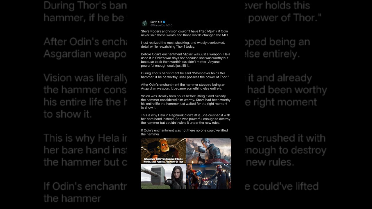 thor's hammer 🔨 mjolnir facts #thor #marvel #marvelstudios #mjolnir