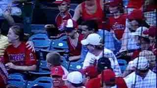 Sean trying to catch bat with glove