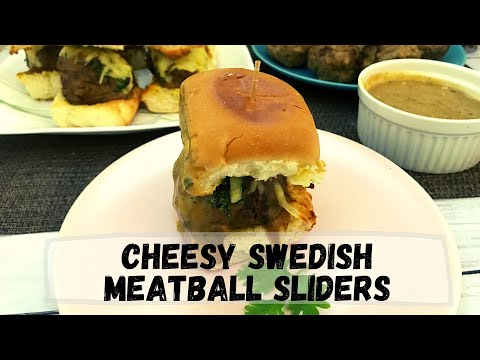 Cheesy Swedish Meatball Sliders Recipe | Happy Tummy Recipes