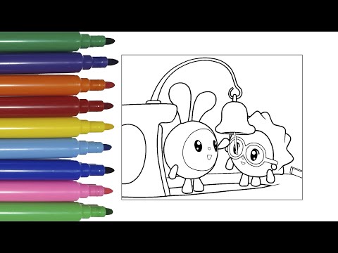 №192 BabyRiki coloring book ✨ We color Krashy and Chichi BabyRiki cartoon 🟣🟡🟢