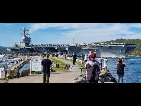 USS Gerald R. Ford Close up video from her trip to Oslo for the first time