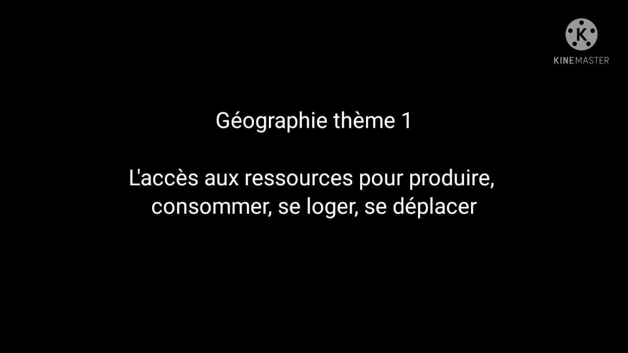 L'accès aux ressources pour produire, consommer, se loger, se déplacer