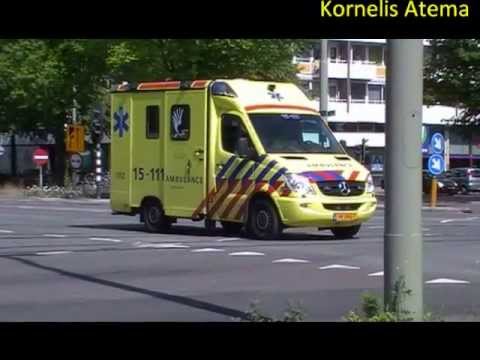 ***100ste video***  Ambulance 15-111 Delft met spoed naar de Frederik Hendrikstraat