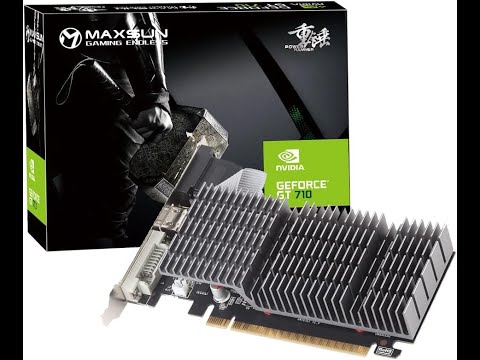 maxsun GEFORCE GT 710 2GB Low Profile Ready Small Form Factor Video Graphics Card GPU Support DirectX12 OpenGL4.5, Low Consumption, VGA, DVI-D, HDMI, HDCP, Fanless Cooling video review thumbnail