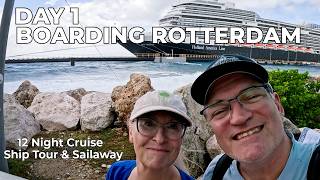 Day 1 Holland America Rotterdam 12-Night Panama Canal Cruise Embarkation, Full Ship Tour & Sailaway