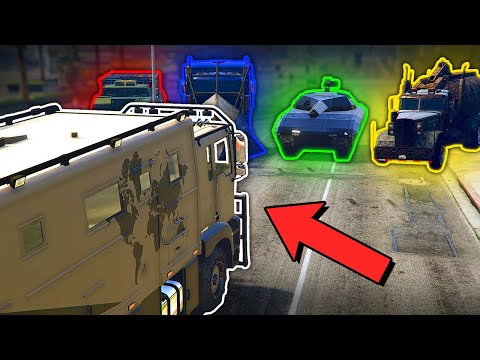 Acid Lab (Brickade 6X6) Vs Big Vehicles In GTA Online *head on collision*
