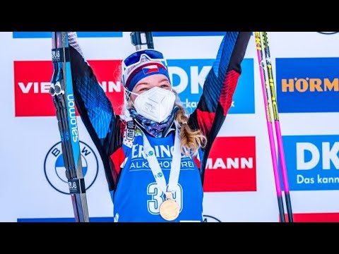 MARKÉTA DAVIDOVÁ 1. MÍSTO ve vytrvalostním závodu NA MS v biatlonu 2021 v Pokljuce