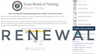 Easy Step-by-step Texas RN license renewal using their NEW PORTAL!