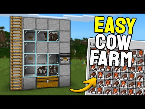 Easiest Cow Farm in Minecraft Bedrock 1.21 (Infinite Food & Leather)