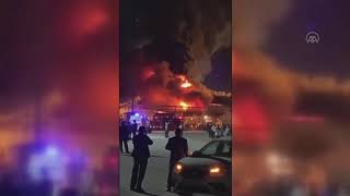 Konya'da şeker Kolonya Üretim fabrikasında yangın