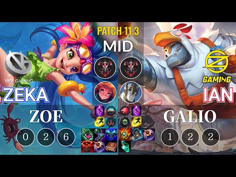 VG Zeka Zoe vs OZ Ian Galio Mid - KR Patch 11.3