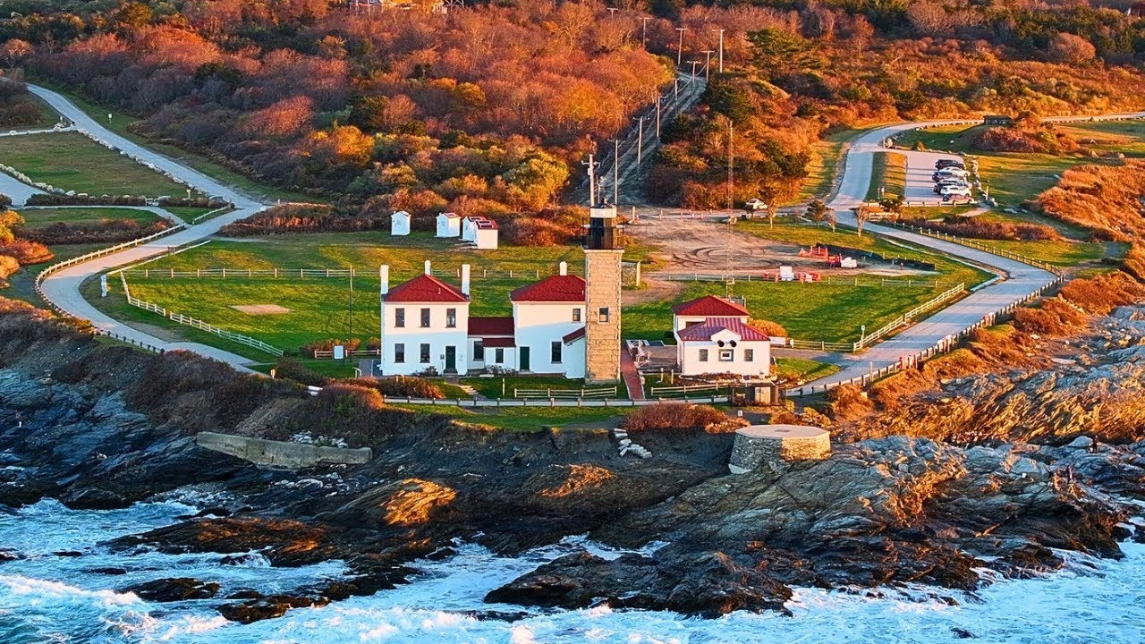 Beavertail Lighthouse, RI Drone Tour (4K) 