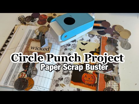 Idea for using circle punches /scraps in your journals | layered bellyband /pocket | 10 min tuesdeee