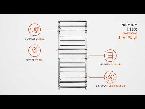 Водяной полотенцесушитель Mario Премиум Люкс 1.2.0302.03.P (4820111352036, 1100x540, хром/сатин/белый глянец/черный матовый/золото/бронза)