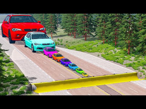 Giant & Small Cars vs Reverse Speed Bump – BeamNG.Drive