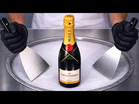 Moët & Chandon Champagne — Ice Cream Rolls | Satisfying Visual ASMR