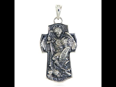 Pandantiv Masiv Argint 925 Oxidat Arhanghelul Mihail - Protectie si Dreptate Divina