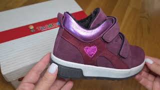 Ботинки Todler бордовые с сердечком 5375