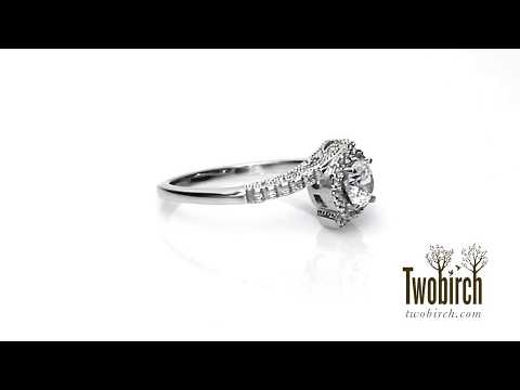 0.47 Ct. Round Vintage Twisted Shank Engagement Ring -TwoBirch - TB-ENG-332-WG-DE