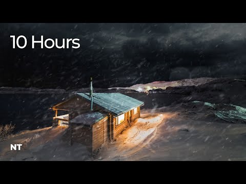 Blizzard-Schneesturm | Winterhütte | Wind- und Schneegeräusche | Sofort schlafen (weißes Rauschen)